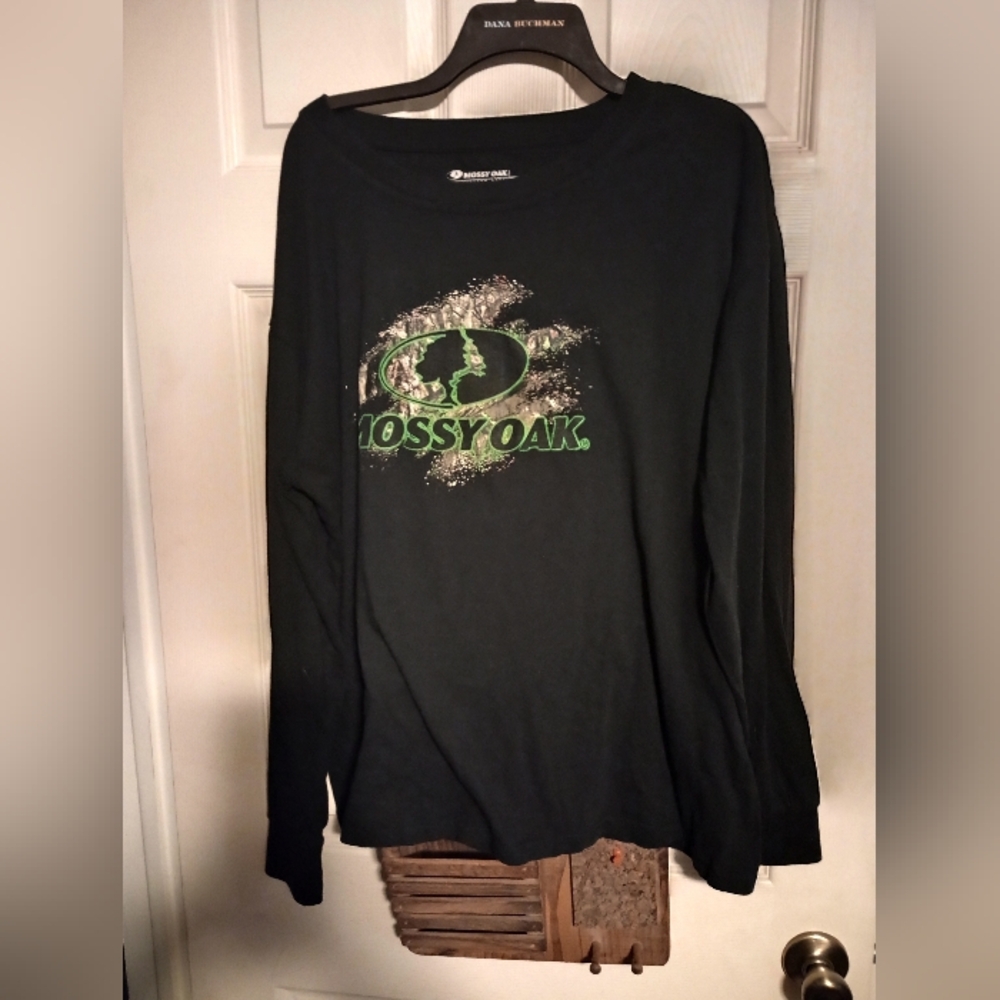 Mossy Oak Black Long Sleeve Shirt Men's Size Large
